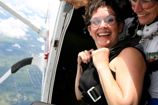 My wife Linda ready to skydive!